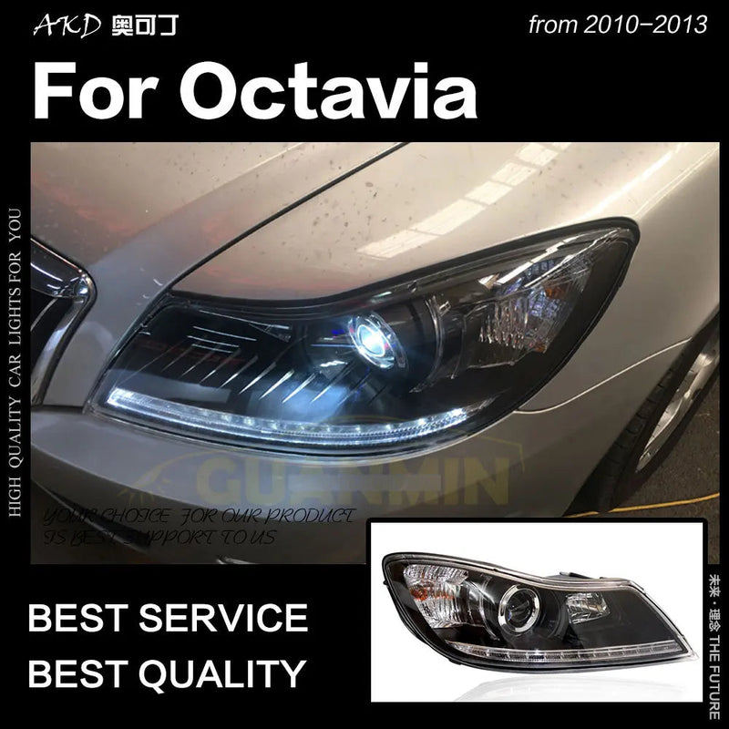 Car Styling Head Lamp for Skoda Octavia Headlights 2010-2013 Octavia LED Headlight DRL Hid Bi Xenon