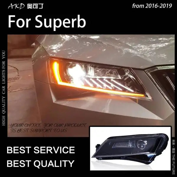 Car Styling Head lamp light for Superb Headlights 2016-2019