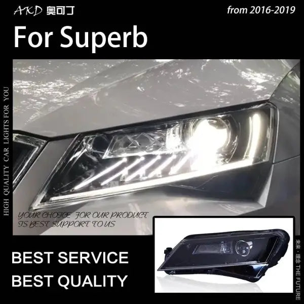 Car Styling Head lamp light for Superb Headlights 2016-2019