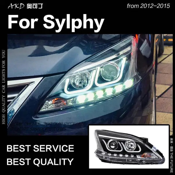 Car Styling Head lamp light for Sylphy Headlights 2012