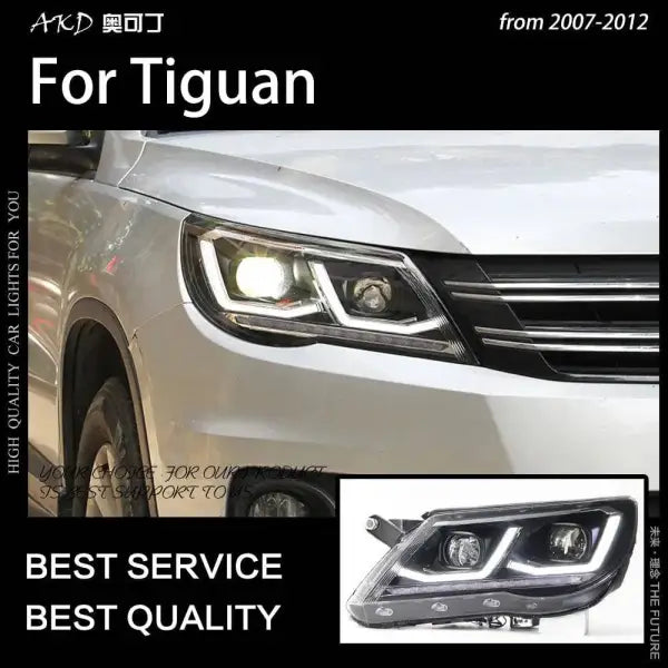 Car Styling Head lamp light for Tiguan Headlights 2007-2012