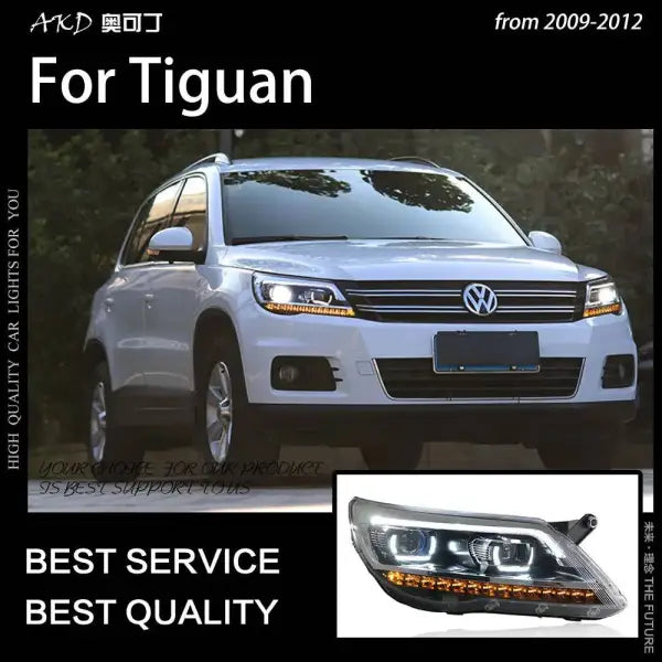 Car Styling Head lamp light for Tiguan Headlights 2009-2012