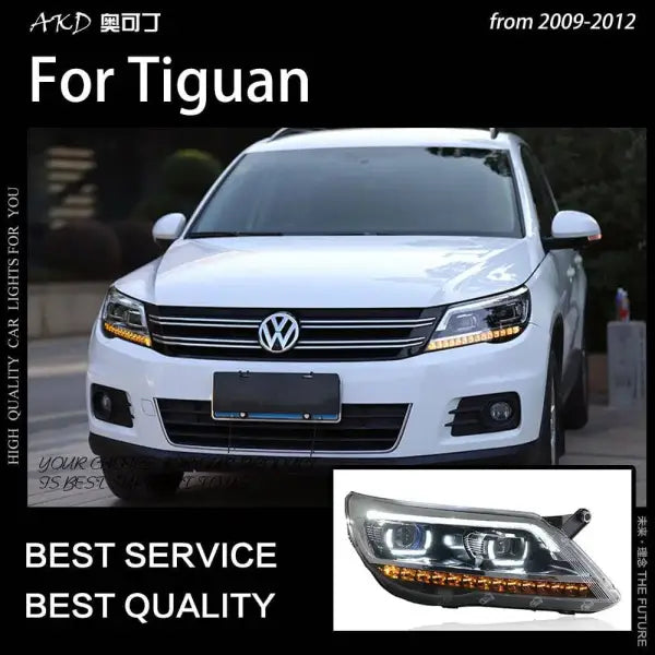 Car Styling Head lamp light for Tiguan Headlights 2009-2012