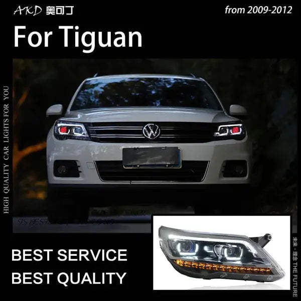 Car Styling Head lamp light for Tiguan Headlights 2009-2012