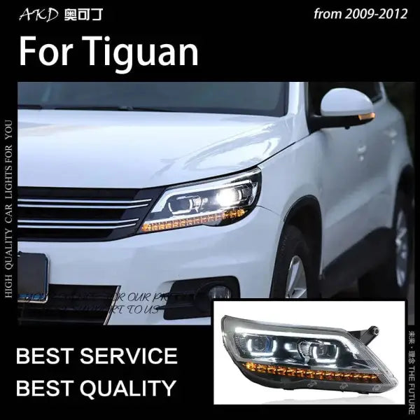 Car Styling Head lamp light for Tiguan Headlights 2009-2012