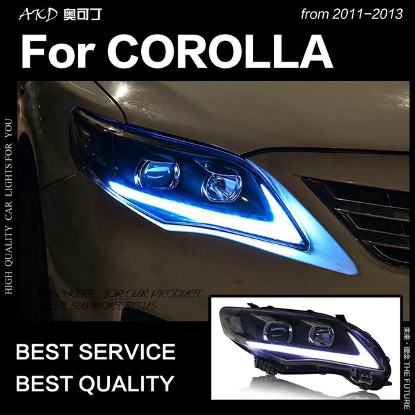 Car Styling Head Lamp for Toyota Corolla Headlights 2011-2013 Altis LED Headlight LED DRL Hid Bi Xenon