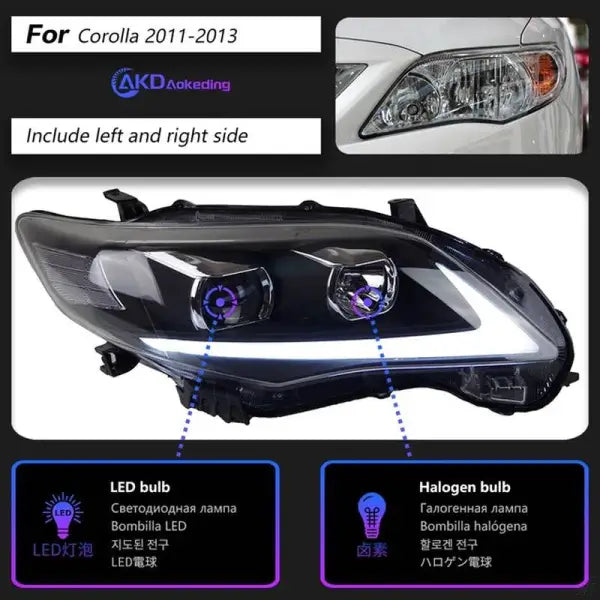 Car Styling Head lamp light for Toyota Corolla Headlights