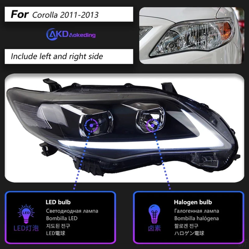 Car Styling Head Lamp for Toyota Corolla Headlights 2011-2013 Altis LED Headlight LED DRL Hid Bi Xenon