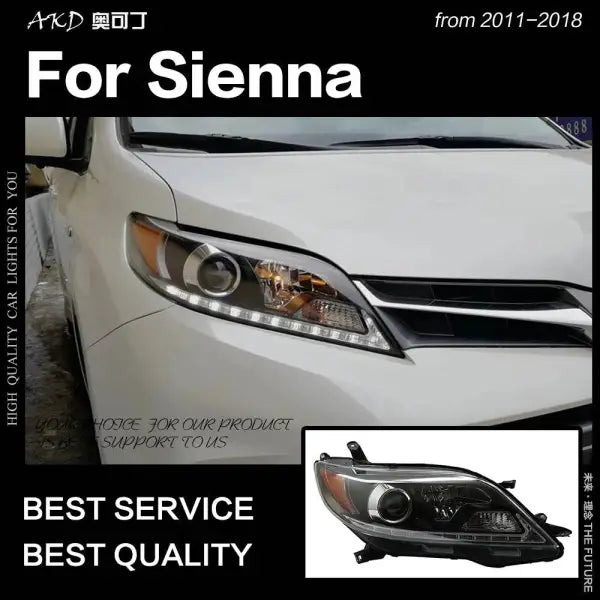 Car Styling Head lamp light for Toyota Sienna Headlights