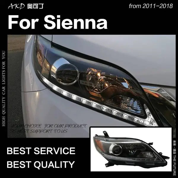 Car Styling Head lamp light for Toyota Sienna Headlights