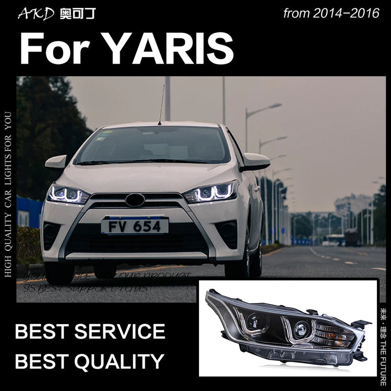 Car Styling Head Lamp for Toyota Yaris Headlights 2014-2016 Yaris L LED Headlight LED DRL Hid Bi Xenon