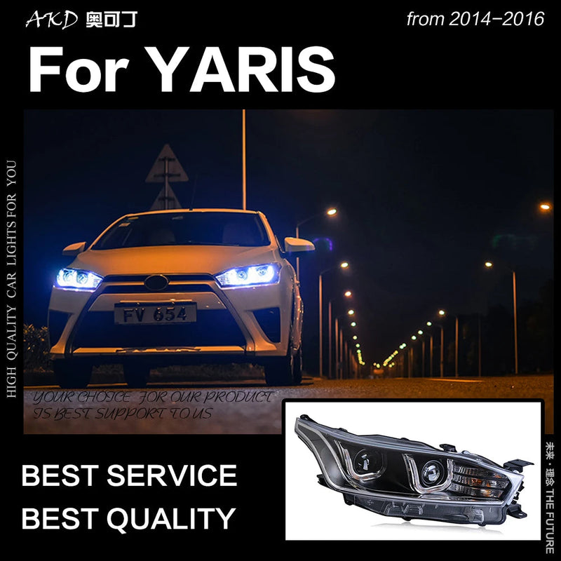 Car Styling Head Lamp for Toyota Yaris Headlights 2014-2016 Yaris L LED Headlight LED DRL Hid Bi Xenon