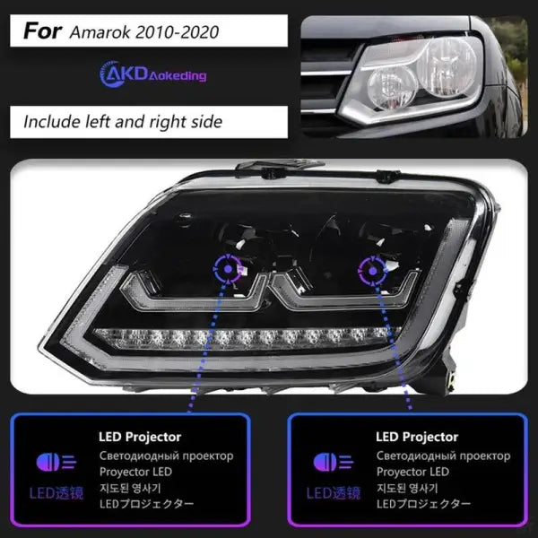 Car Styling Head lamp light for VW Amarok Headlights