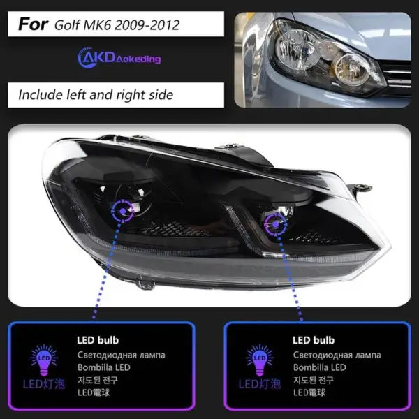 Car Styling Head lamp light for VW Golf 6 Headlights