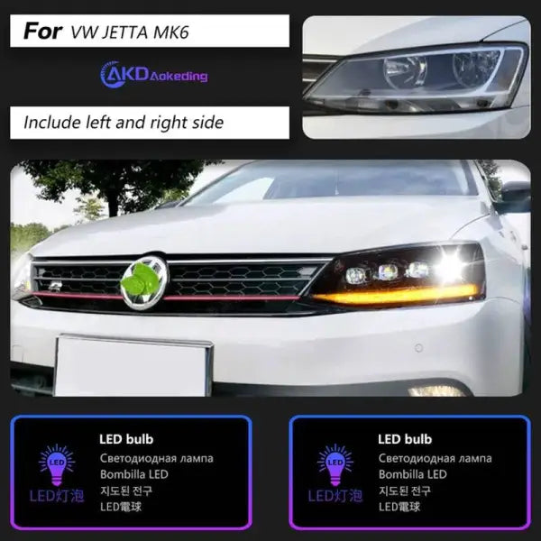 Car Styling Head lamp light for VW Jetta Mk6 LED Headlight