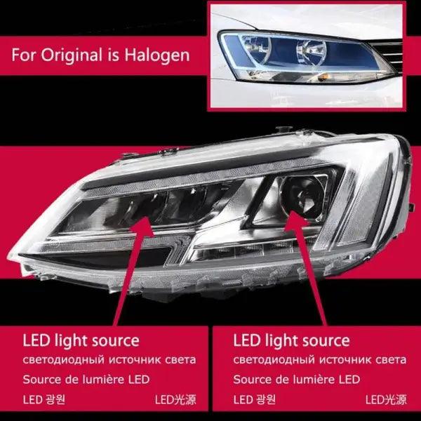 Car Styling Head lamp light for VW Jetta Mk6 LED Headlight