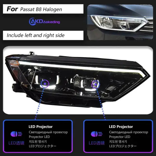 Car Styling Head lamp light for VW Passat B8 LED Headlight