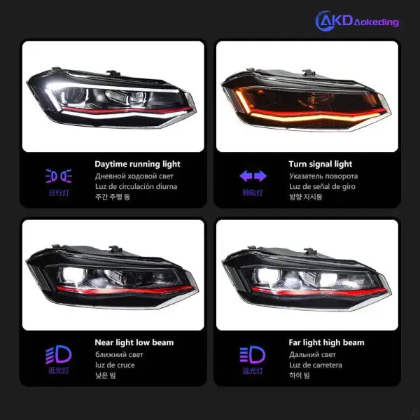 Car Styling Head lamp light for VW Polo LED Headlight Angel