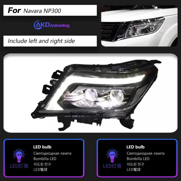 Car Styling Head Lamp for Navara NP300 LED Headlight 2015-2020 Headlights NP300 DRL Turn Signal High Beam