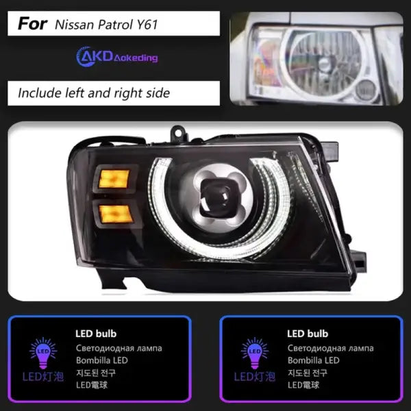 Car Styling Head Lamp for Nissan Patrol Y61 LED Headlight 2005-2022 Headlights Y61 DRL Turn Signal High Auto Accessories