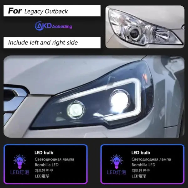 Car Styling Head Lamp for Subaru Legacy LED Headlight 2010-2015 Headlights Outback DRL Turn Signal High Beam