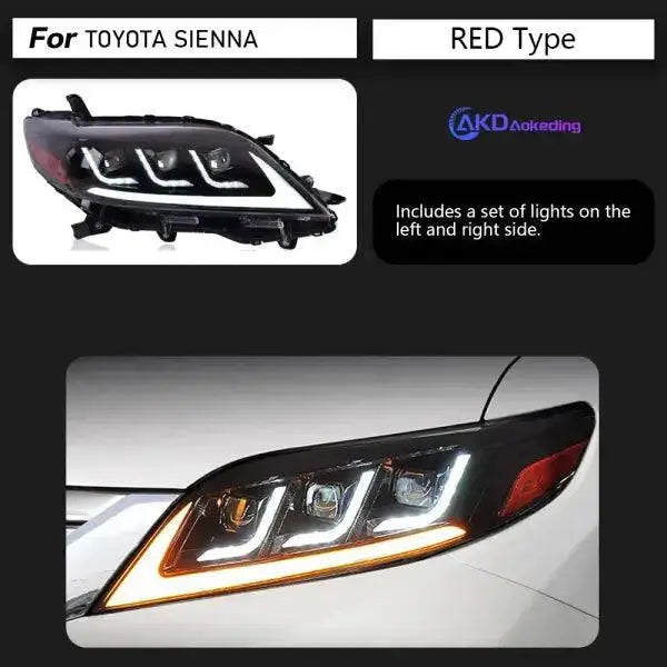 Car Styling Head Lamp for Toyota Sienna Headlights