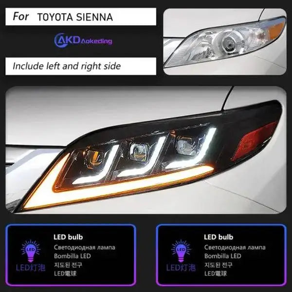 Car Styling Head Lamp for Toyota Sienna Headlights