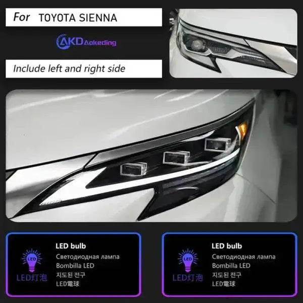 Car Styling Head Lamp for Toyota Sienna Headlights