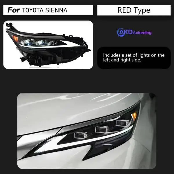 Car Styling Head Lamp for Toyota Sienna Headlights