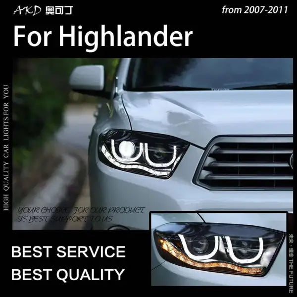 Car Styling Headlamp light for Highlander Headlights