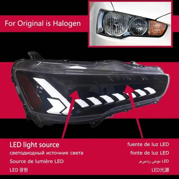 Car Styling Headlights for Mitsubishi Lancer LED Headlight