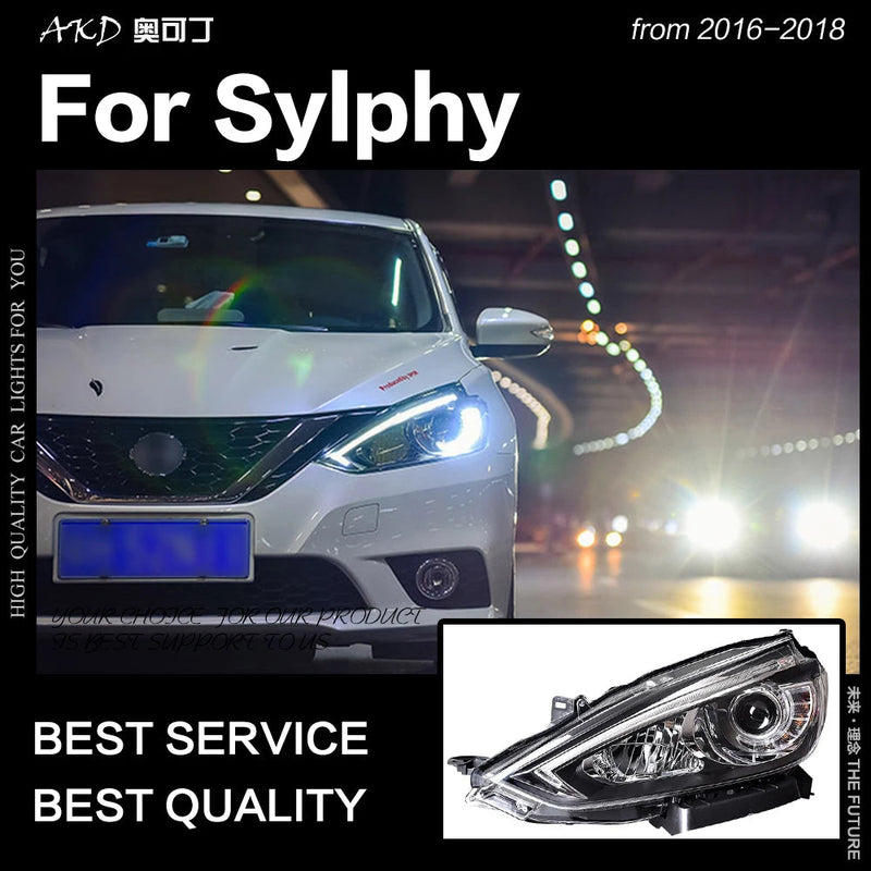 Car Styling Headlights for Nissan Sylphy Sentra LED Headlight 2016-2018 DRL Hid Option Head Lamp Angel Eye Beam