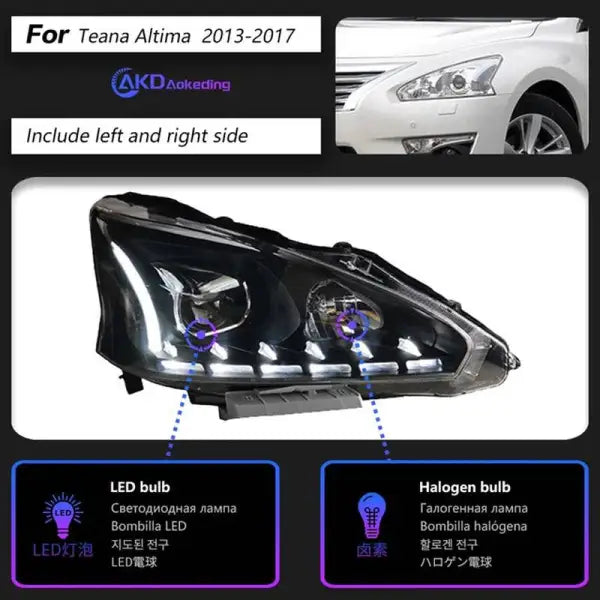 Car Styling Headlights for Nissan Teana Altima LED