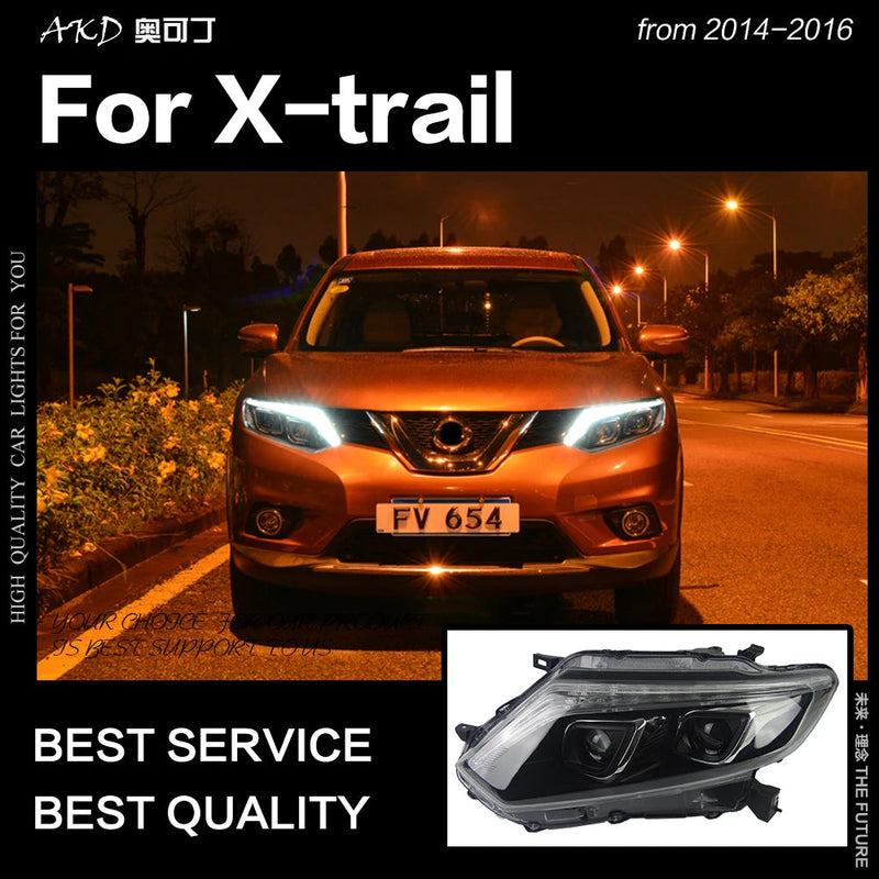 Car Styling Headlights for Nissan X-Trail Rouge LED Headlight 2014-2016 DRL Hid Option Head Lamp Angel Eye Beam