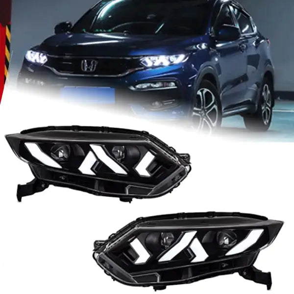 Car Styling for Honda HR-V LED Headlight 2015-2021 Headlights HRV Vezel DRL Turn Signal High Beam Angel Auto Accessories