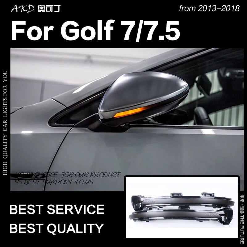 Car Styling LED Mirror Indicator Lamp for Golf 7 LED Turn Signal Volkswagen Golf 7.5 Dynamic LED Automobiles Auto Accessorie