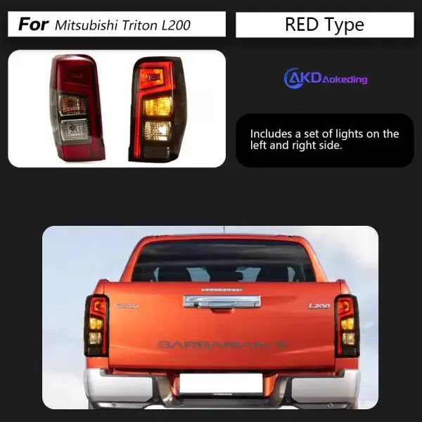 Car Styling for Mitsubishi Triton L200 LED Tail Light 2019-2023 Triton Rear Fog Brake Turn Signal Auto Accessories