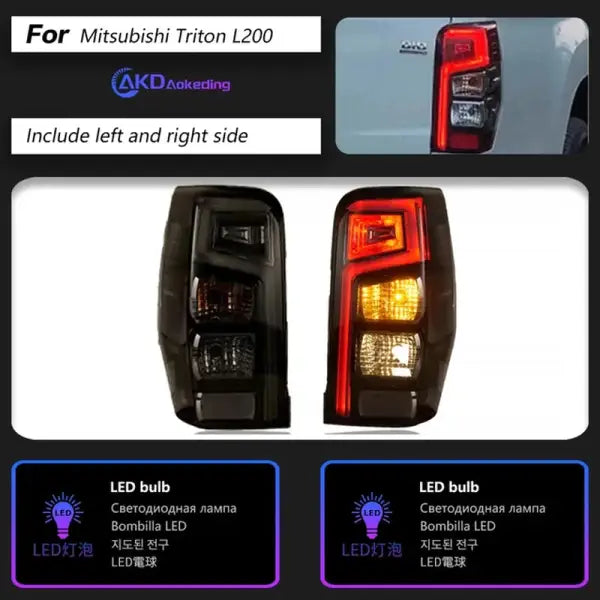 Car Styling for Mitsubishi Triton L200 LED Tail Light 2019-2023 Triton Rear Fog Brake Turn Signal Auto Accessories