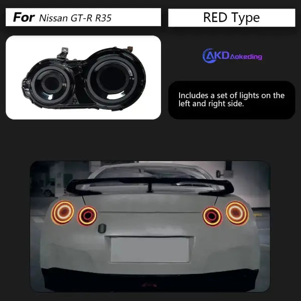 Car Styling for Nissan GT-R R35 LED Tail Light 2009-2017 GTR R35 Valenti Rear Fog Brake Turn Signal Auto Accessories