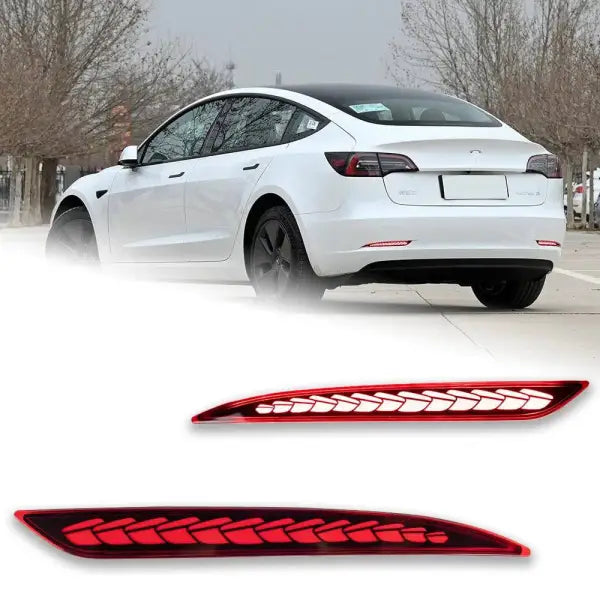 Car Styling Rear Reflector for Tesla Model 3 Bumper LED