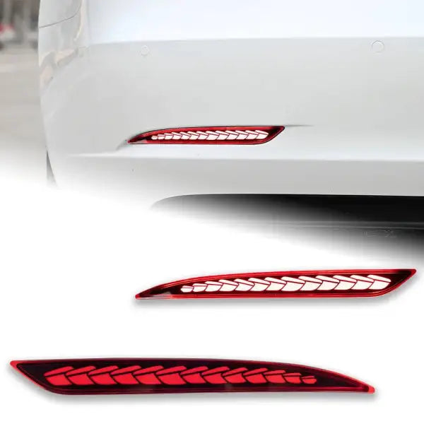 Car Styling Rear Reflector for Tesla Model 3 Bumper LED