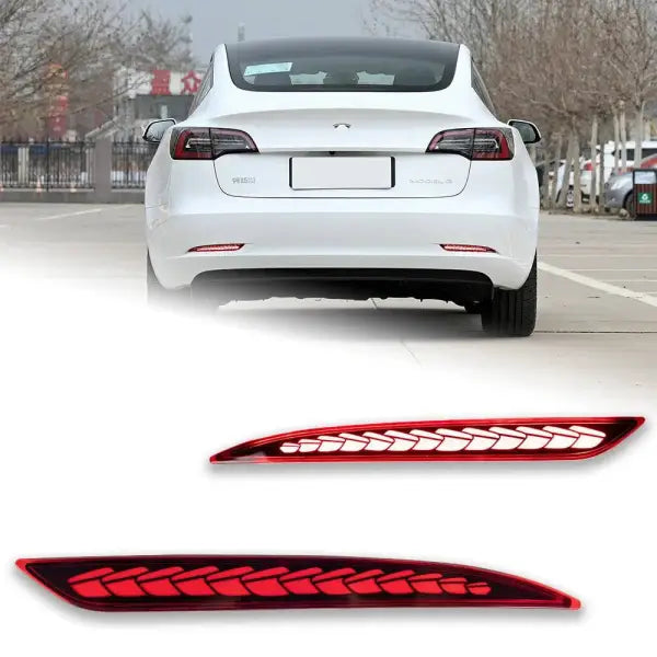 Car Styling Rear Reflector for Tesla Model 3 Bumper LED