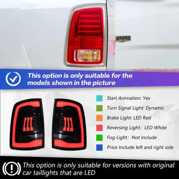 Car Styling Tail Lamp for Dodge Ram Tail Lights 2009-2018 Ram1500 2500 LED Tail Light DRL Signal Brake Reverse