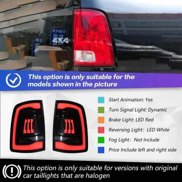 Car Styling Tail Lamp for Dodge Ram Tail Lights 2009-2018 Ram1500 2500 LED Tail Light DRL Signal Brake Reverse
