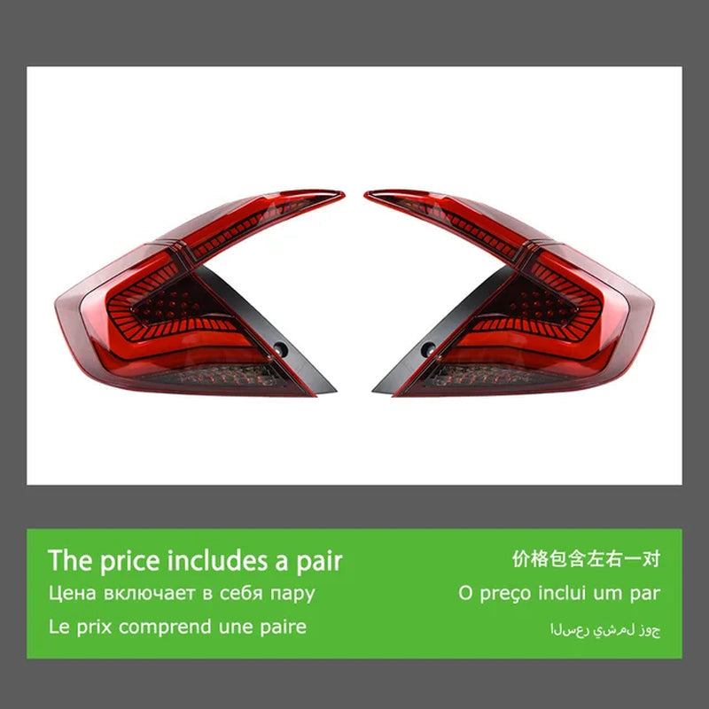Car Styling Tail Lamp for Civic Tail Lights 2017-2020 New Civic LED Tail Light Rear DRL Dynamic Signal Reverse