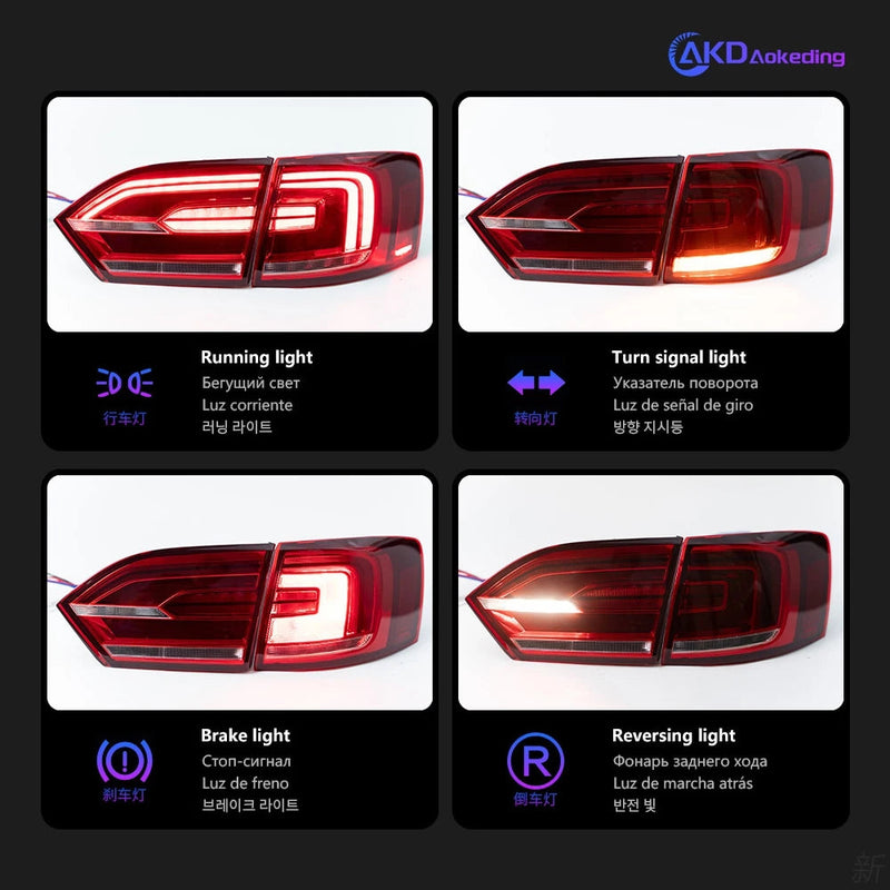 Car Styling Tail Lamp for Jetta Tail Lights 2011-2014 Jetta Mk6 LED Tail Light DRL Turn Signal Brake Reverse