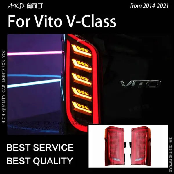 Car Styling Tail lamp light for Vito Tail Lights 2014-2021