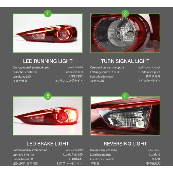 Car Styling Tail Lamp for Mazda 3 Axela LED Tail Light 2014-2018 Mazda 3 Rear Fog Brake Turn Signal Auto Accessories