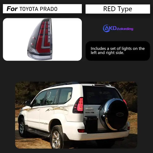 Car Styling Tail Light for Land Cruise Prado 2700 4000 Tail Lights 2003-2009 LED Tail Lamp GX460 DRL Signal