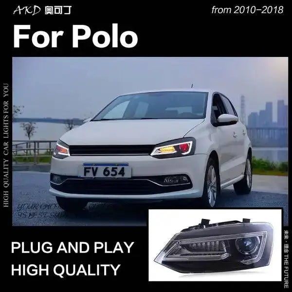 Car Styling for VW Polo Headlight 2010-2018 Vento LED Head